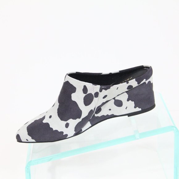 Pelle Moda Clogs Women Cow Print Shoes NEW Wedge Heel 8 Kiko black white - Picture 6 of 7